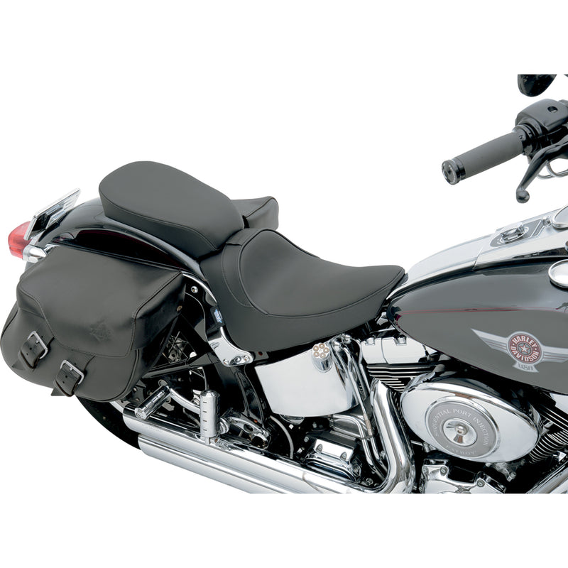 Drag Specialties Backrest Compatible Solo Seat — Smooth Solo Seat Smooth Driver Backrest FL FX - 0802-0632 For Harley Softail 2000-2006