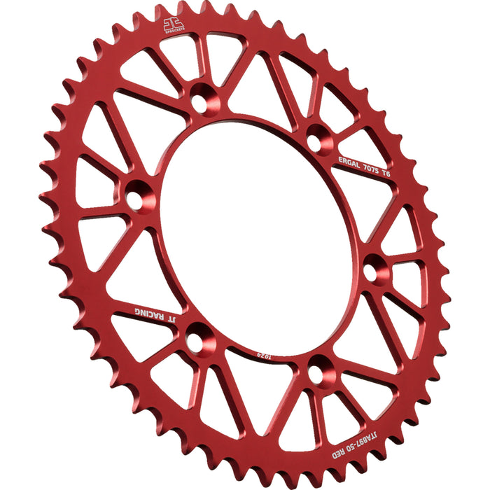 JT SPROCKETS 1211-2858 JTA897.50RED Aluminum Rear Sprockets Rear Sprocket - Aluminum - 50 Tooth - Red - Gas Gas/Husqvarna/Husaberg/KTM