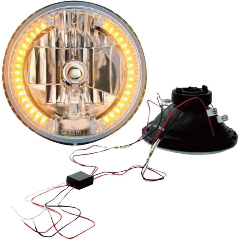 HEADWINDS 2001-2221 8-9724LEDWTCMA Snake-Eye Headlamp w/ LED Turn Signals and Control Module 7" Halogen Headlight with LED Turn Signals