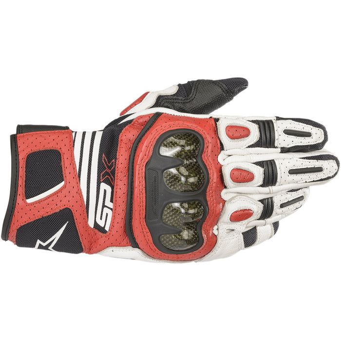 ALPINESTARS 3301-3598 3567319-2030-3X SPX Air Carbon V2 Gloves SPX AC V2 Gloves - White/Black/Bright Red - 3XL