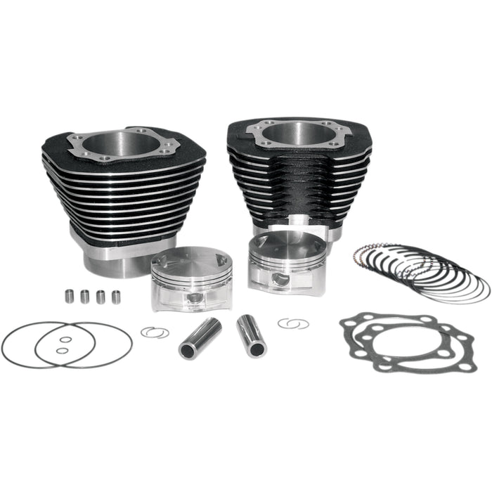 S&S CYCLE 0931-0436 910-0205 Big Bore Cylinder Kit - 97" Big Bore Cylinder Kit - Twin Cam - Black