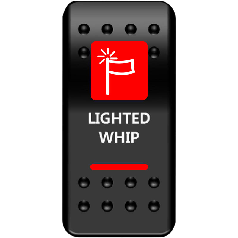 MOOSE OFFROAD 2106-0447 WHP-PWR-R Rocker Switch lighted whip - red