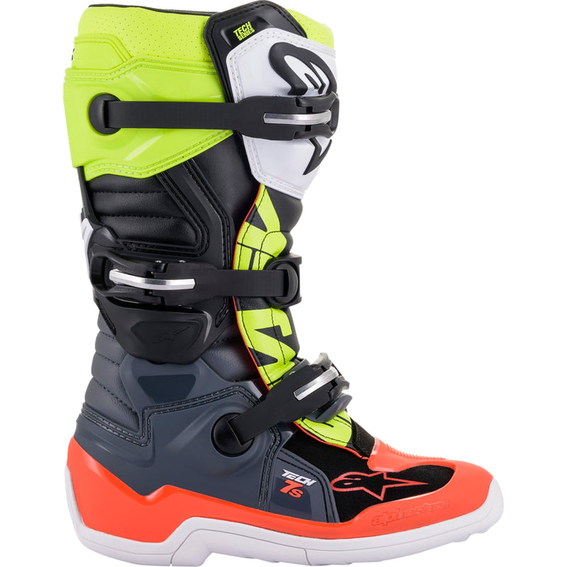 ALPINESTARS Youth Tech 7S Boots Black/Gray/Red/White/Yellow - US