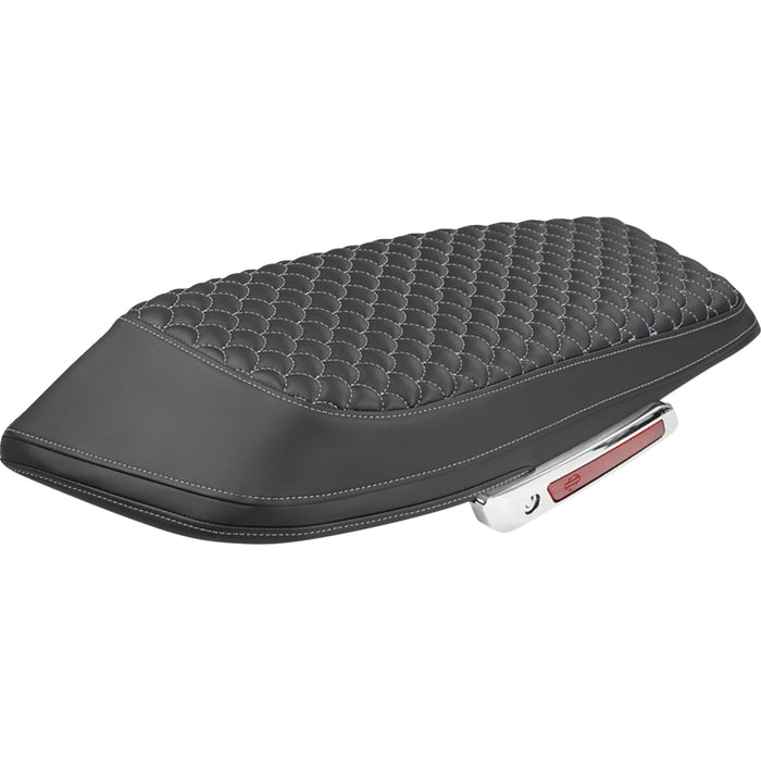 SADDLEMEN 3501-2357 L870-23-20905 Dragon Scale Saddlebag Lid Covers Saddlebag Lid Covers - Dragon Scale - Silver Stitch - FLH/FLT '23-'25