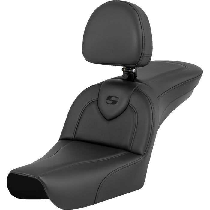 SADDLEMEN 0803-0753 804-05-187BR RoadSofa™ Seat - Black - with Driver Backrest - FXDWG '04-'05