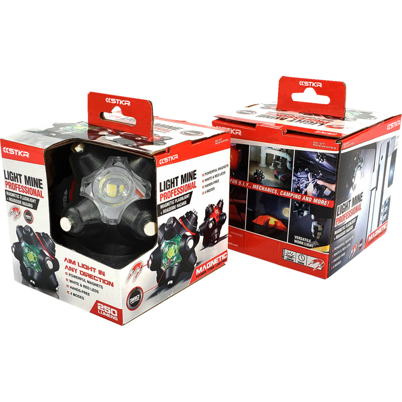 RISK RACING 3850-0620 00107 Magnetic Light Mine Professional Flashlight Flashlight - LED - 250 Lumens - Magnetic - Multi Functional