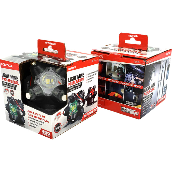 RISK RACING 3850-0620 00107 Magnetic Light Mine Professional Flashlight Flashlight - LED - 250 Lumens - Magnetic - Multi Functional