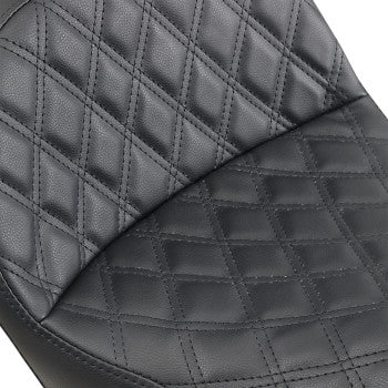 SADDLEMEN 0803-0609 806-04-030LS Explorer Seat - With Backrest - Lattice Stitched - Black - FXD