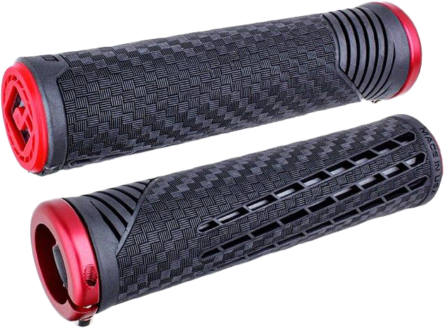 Odi 206-1341 F35CFBR-R CF11 V2.1 BMX GRIPS PEARL BLK/RED W/MATTE RED