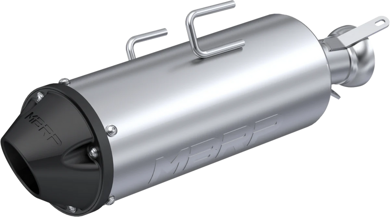Mbrp Single Slip-ON System W 5" Performance Muffler Black TIP - AT-9542PT Polaris Scrambler 2014-2024