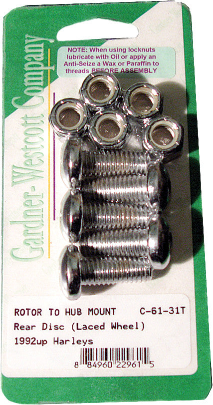 Gardner-westcott 830-1064 C-61-31T REAR BRAKE ROTOR TORX TORX BUTTONHEAD 92-UP LACED