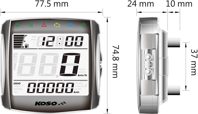Koso North America 27-5733 BB026001 XR-01S SPEEDOMETER
