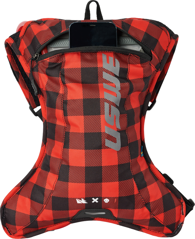 Uswe 62-5075 5202076048 OUTLANDER 2L HYDRATION PACK FLANNEL RED/BLACK