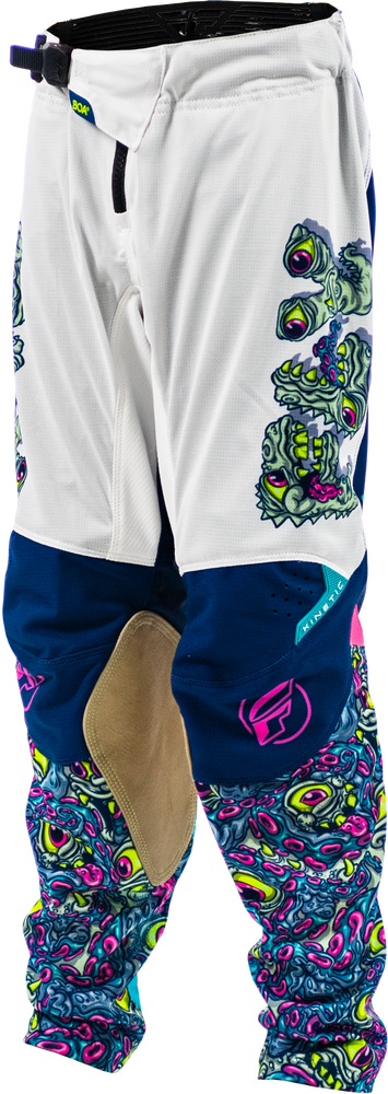 Fly Racing 380-34422 380-34422 YTH KINETIC MUTANT MESH PANTS WHITE/BLUE/MULTI SZ 22
