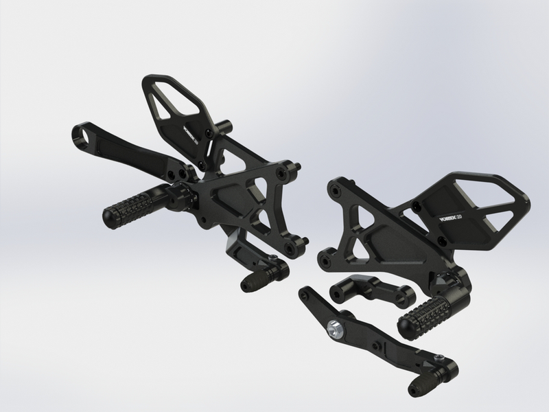 Vortex 3-RS671K RS671K REAR SET COMPLETE BLK YAM