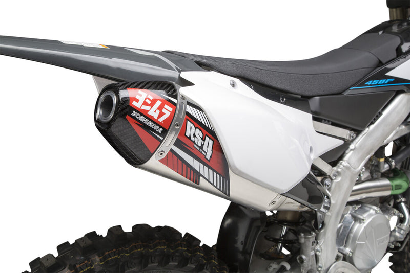 Yoshimura RS-4 Header Canister END CAP Exhaust Slip-ON SS-AL-CF - 231022D320 Yamaha YZ 250 2019-2024