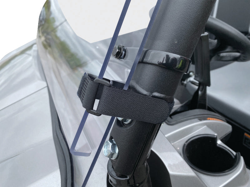 QuadBoss 375787 16-22 Kawasaki KAF820 Mule Pro-dx Windbreak Folding Windshield - User 1