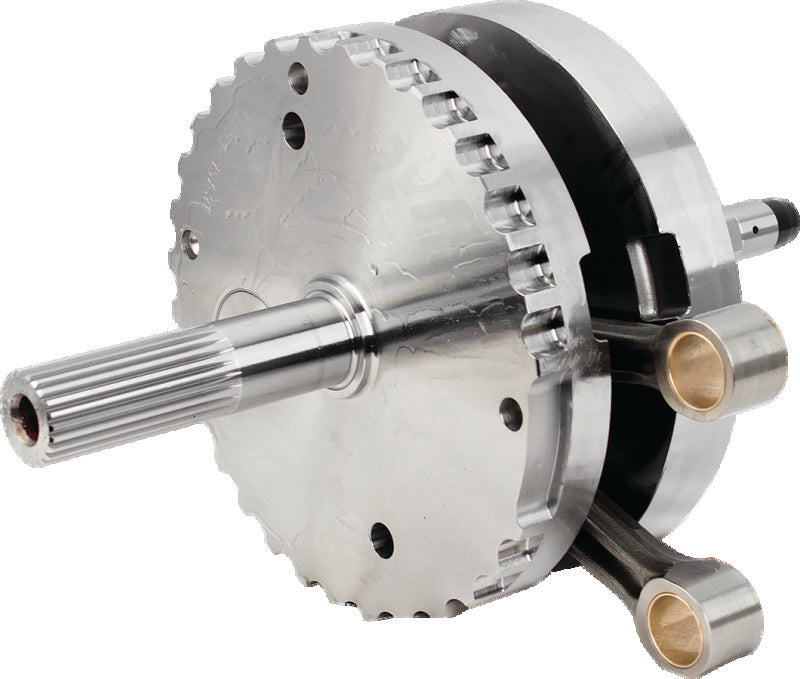 S&S Cycle 320-0351 2007+ BT 4-3/8in Stroke Flywheel Assembly W/o Sprocket Shaft Bearing Race - Photo - Primary