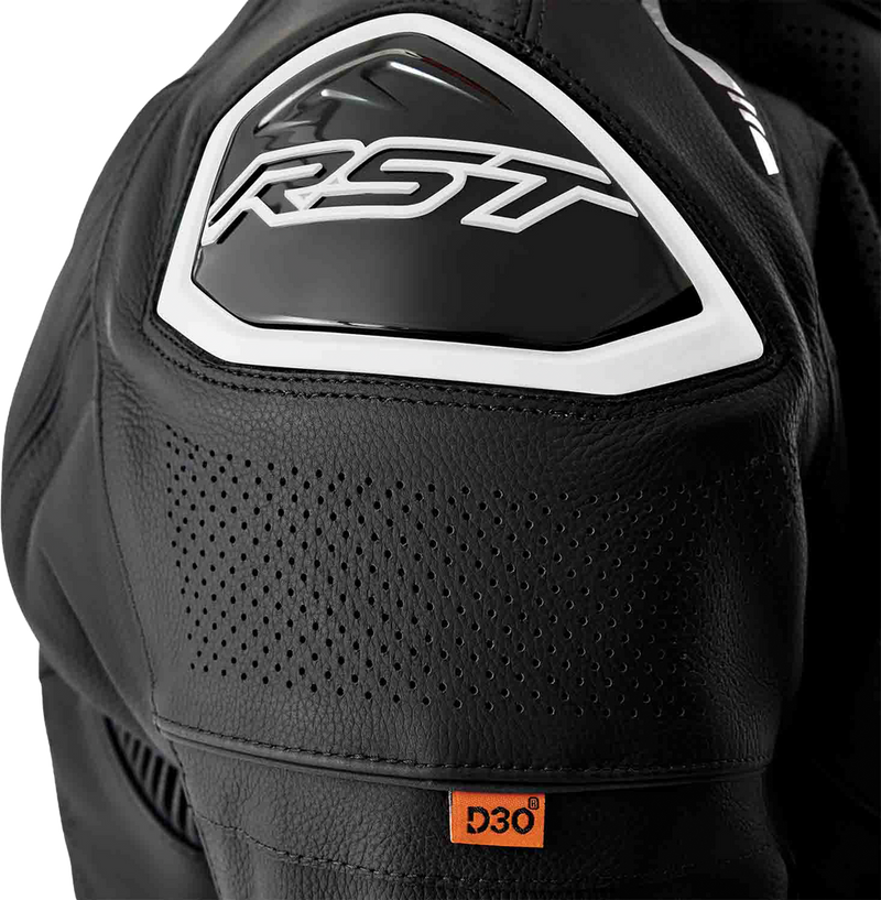 Rst S1 D3O Leather Jacket Black WHI XS - 103605WHI-38
