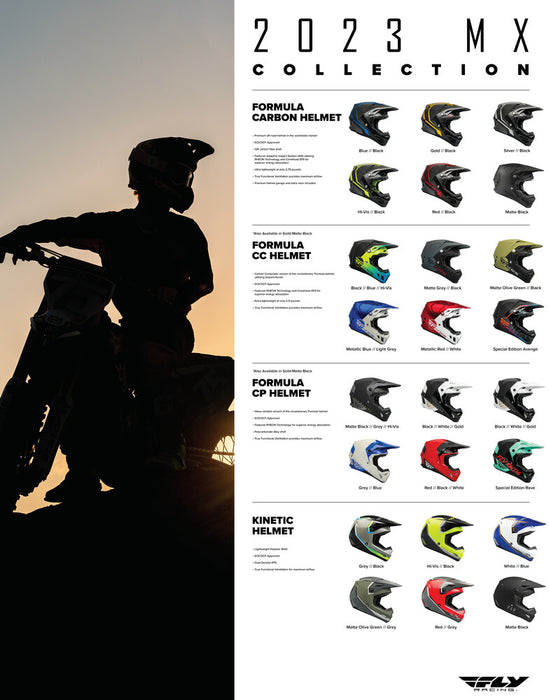 Fly Racing 363-9982 MX23 DOUBLE SIDED CO FLY MX23 GEAR AND HELMET POP DOUBLE SIDED SIGN 2023