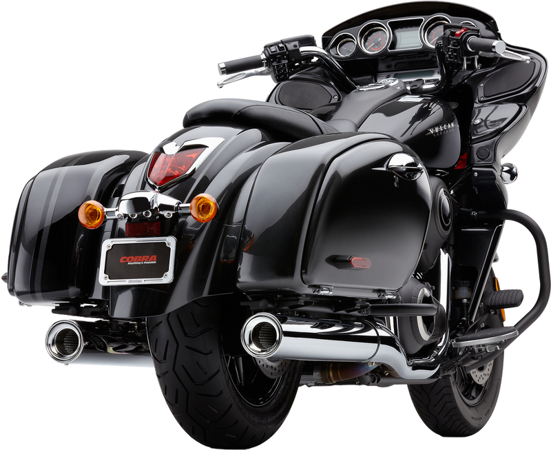 Cobra Slip ON Billet Tips Chrome Kawasaki Voyager Vaquero - 4230 Kawasaki 1700 Vulcan Voyager / Vulcan 1700 Voyager 2009-2019