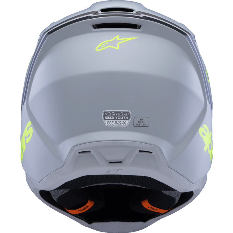 ALPINESTARS Youth SM3 Radium Helmet - Matte Gray/Black/Yellow Fluo