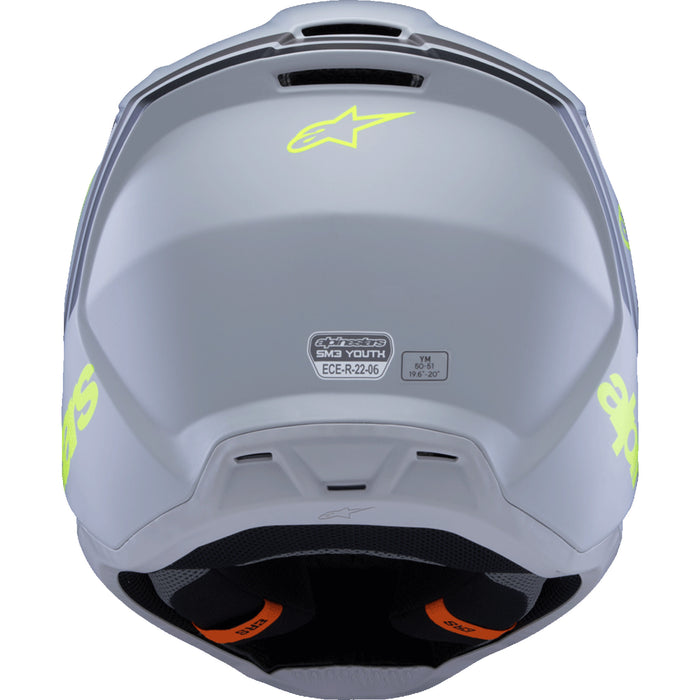 ALPINESTARS Youth SM3 Radium Helmet - Matte Gray/Black/Yellow Fluo
