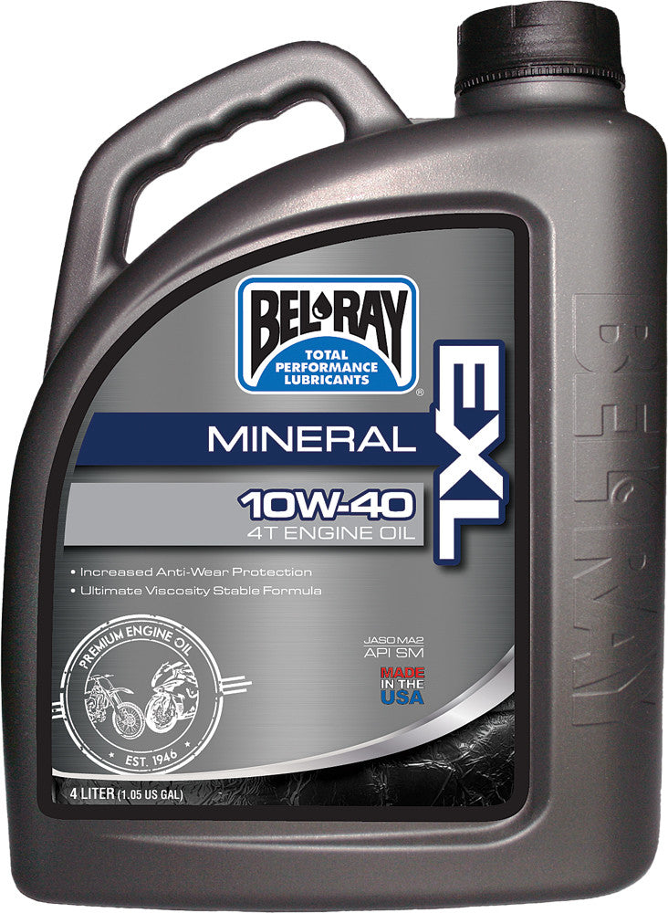 Bel-ray 840-1473 99090-B4LW EXL MINERAL ENGINE OIL 4T 10W40 4L