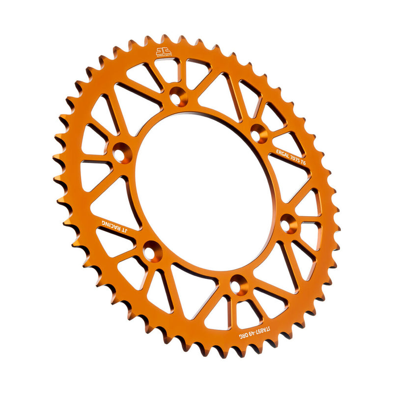 JT Sprockets Rear Racelite Sprocket Alum 49T-520 ORG HUS - JTA897.49ORG KTM Dirt Bikes 1991-2017