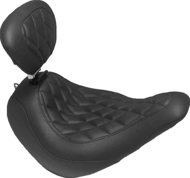 Mustang Motorcycle 83043 Mustang 18-21 Harley Low Rider, Sport Glide Wide Tripper Solo Seat W/dbr Diamond Stitch - Black - Photo - Primary