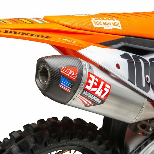 Yoshimura RS12 Series Exhaust System FS SS-AL-CF HUS - 264630S320 KTM 450 Factory Edition / SX-F 450 / XC-F 450 2022-2024