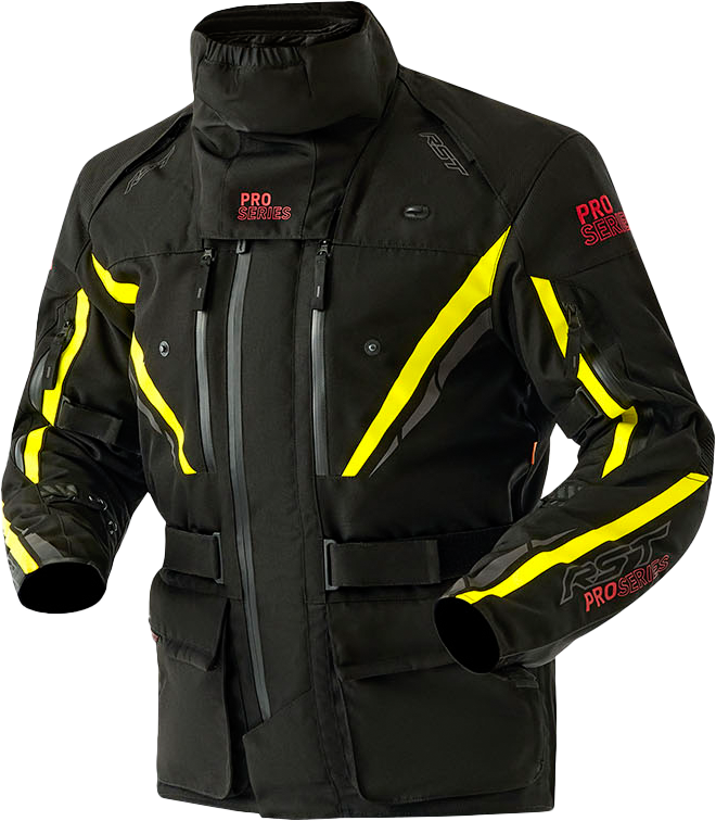 Rst 556-3657140 103657F.YEL-40 PS PARAGON D3O JACKET BLACK/FLO YELLOW TEXTILE SM