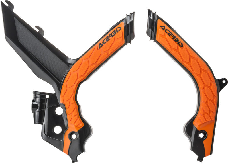 Acerbis X-Grip Frame Guards Black Orange - 2783155229 KTM Dirt Bikes 2020-2023