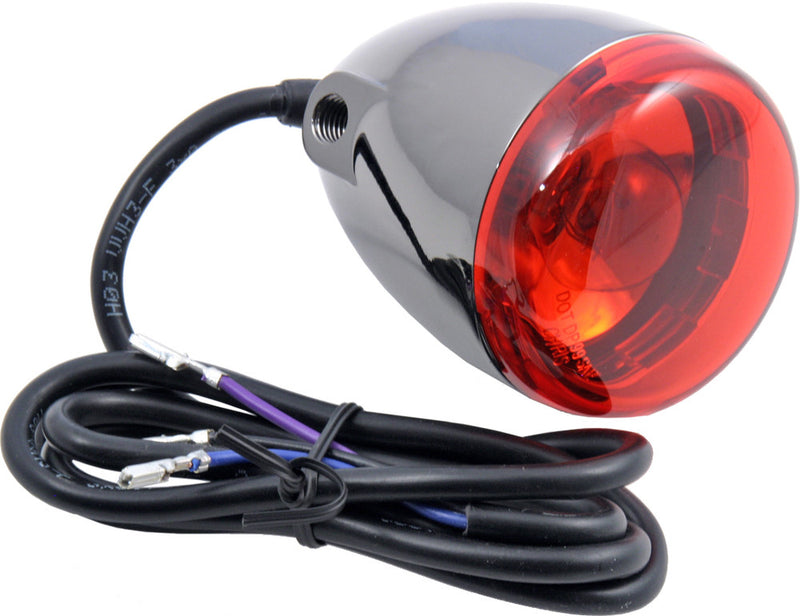 Chris Products 60-1957 8500R-BN BULLET TURN SIGNAL BLACK NICKE RED LENS