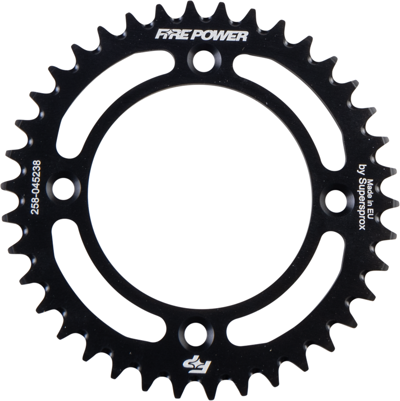 Fire Power 258-045238 FPA-452-38-BLK REAR SPROCKET ALUMINUM 38T BLK
