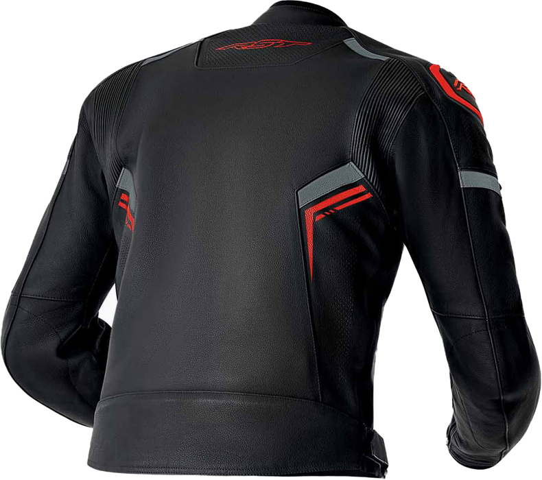 Rst 556-3605440 103605RED-40 S1 D3O LEATHER JACKET BLK/GRY/RED SM