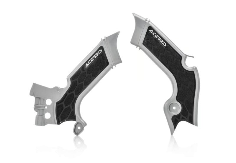 Acerbis 2742601015 21+ Kawasaki KX250/ 19-23 KX450 Frame Guards- X-grip - Silver/black - Photo - Primary