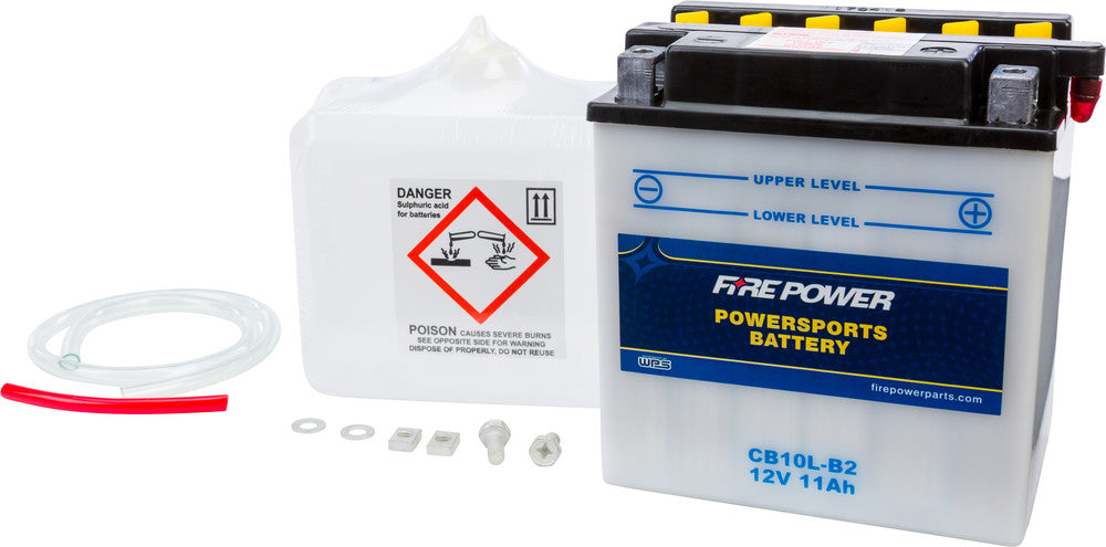 Fire Power 490-2188 CB10L-B2 BATTERY W/ACID CB10L-B2 12V HEAVY DUTY