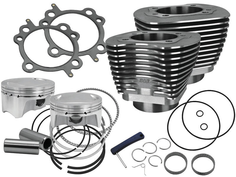 S&S Cycle 910-0651 07-17 BT Models 110in Sidewinder Big Bore Kit - Wrinkle Black - Photo - Primary