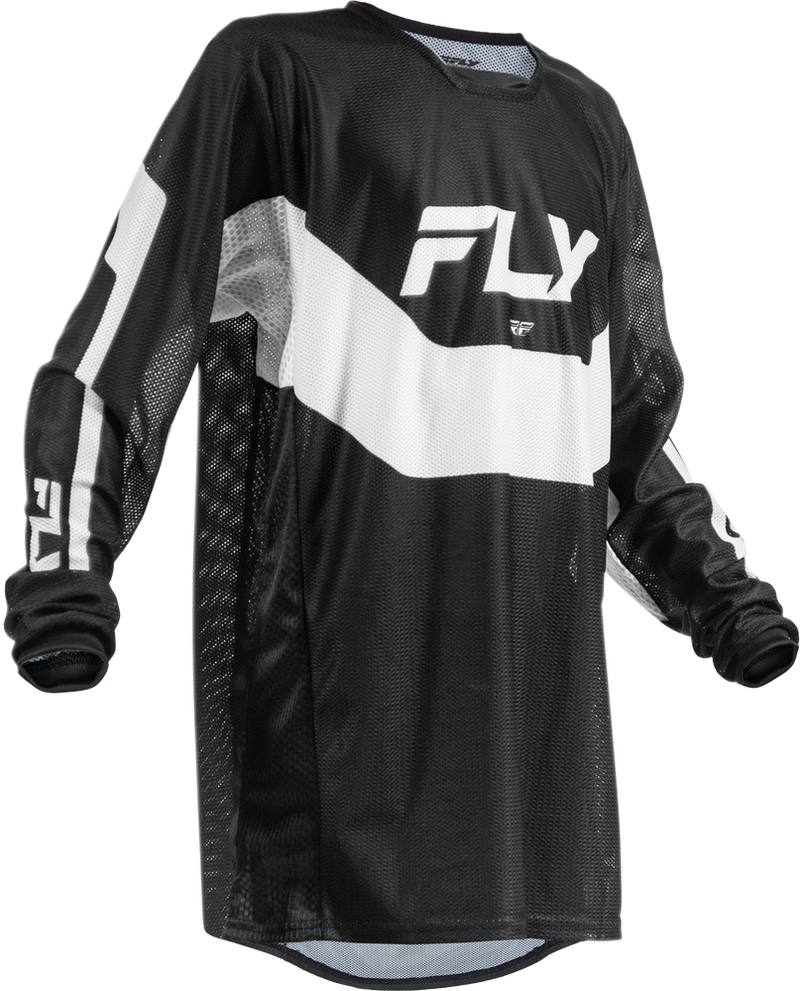 Fly Racing 380-330YXL 380-330YXL YTH KINETIC MESH JERSEY BLACK/WHITE YXL