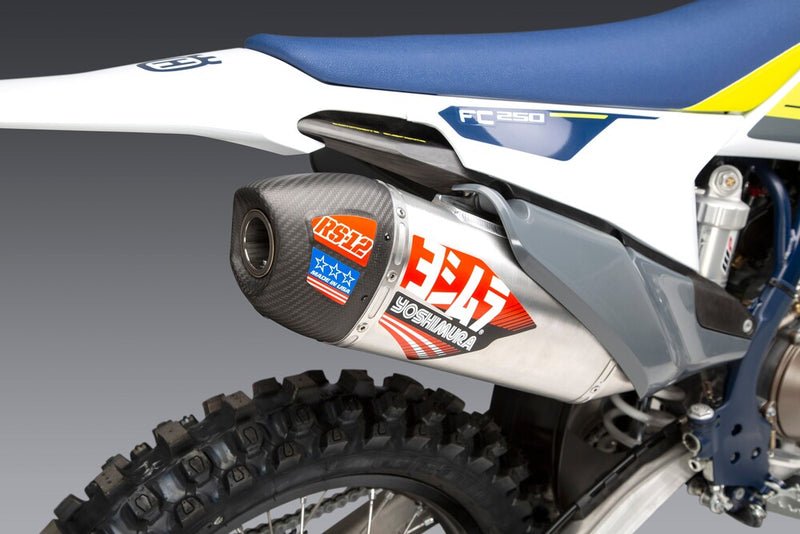 Yoshimura RS12 Signature Series Exhaust System FS SS-AL-CF HUS - 262530S320 KTM SX-F 250 / XC-F 250 / SX-F 350 / XC-F 350 2019-2022