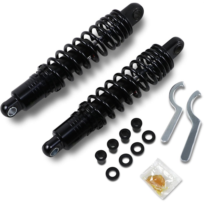DRAG SPECIALTIES SHOCKS 1310-1830 Premium Ride-Height Adjustable Shocks — 12.50" Premium Ride-Height Adjustable Shocks - Black - Standard - 12.5"