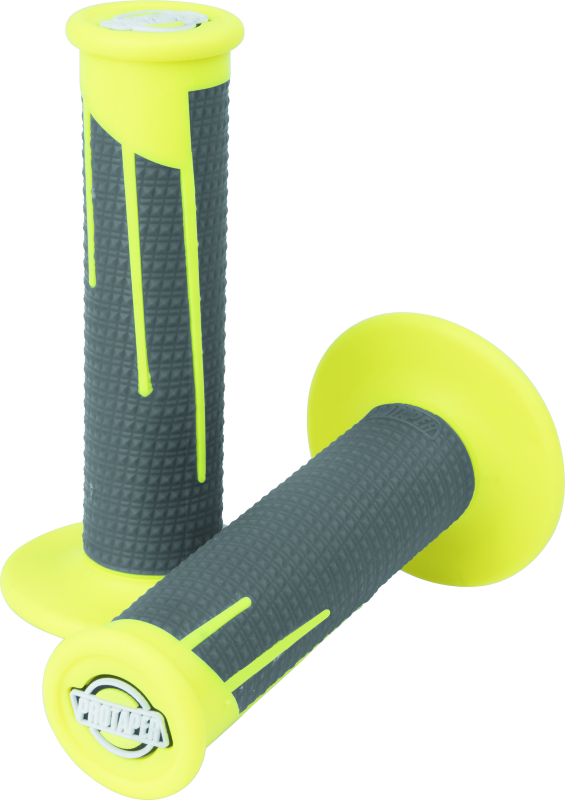 ProTaper 021686 Full Diamond Clamp-on Grips - Neon Yellow/dark Gray - Photo - Primary