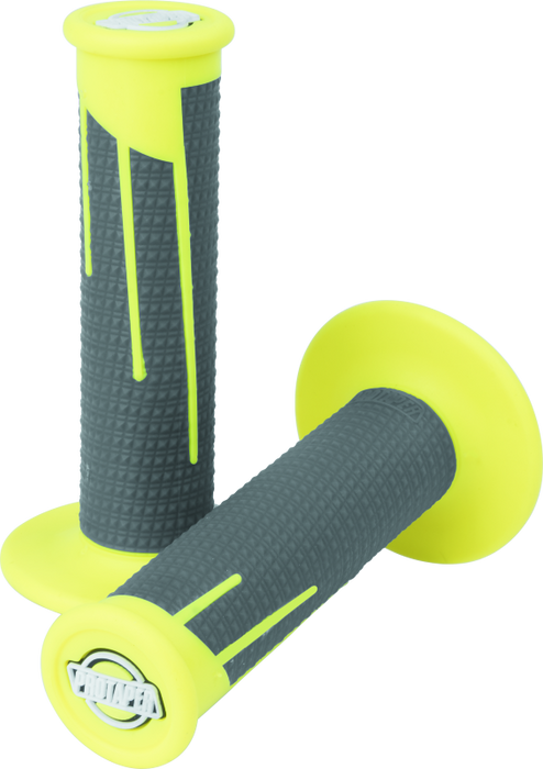 ProTaper 021686 Full Diamond Clamp-on Grips - Neon Yellow/dark Gray - Photo - Primary
