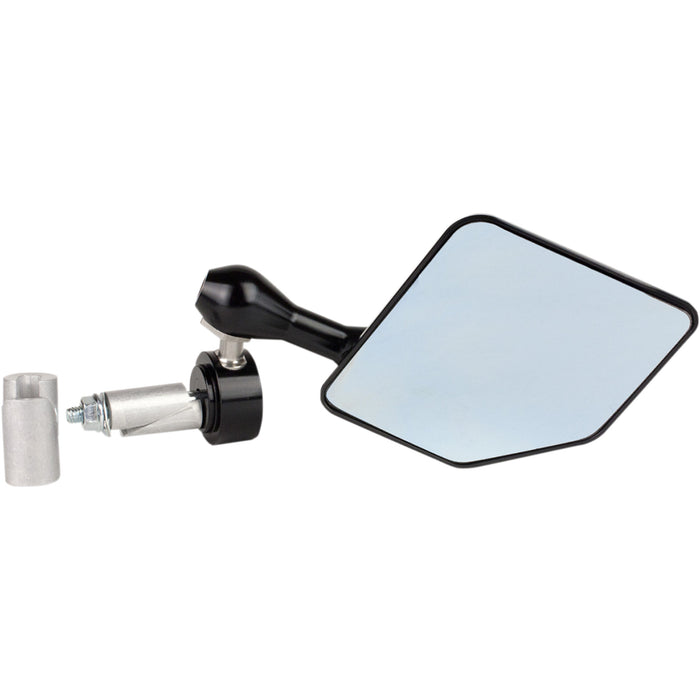 DRIVEN RACING 0640-1071 DHBML-BK Halo Stainless Steel Bar End Mirror Halo Mirror - Black - Left