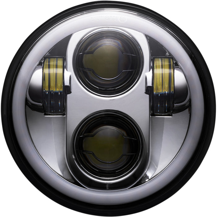 CUSTOM DYNAMICS 2001-2482 PG-575-C ProGLOW™ LED Headlamp with Color Changing Halo - 5.75" Headlamp - with Mounting Ring - Chrome