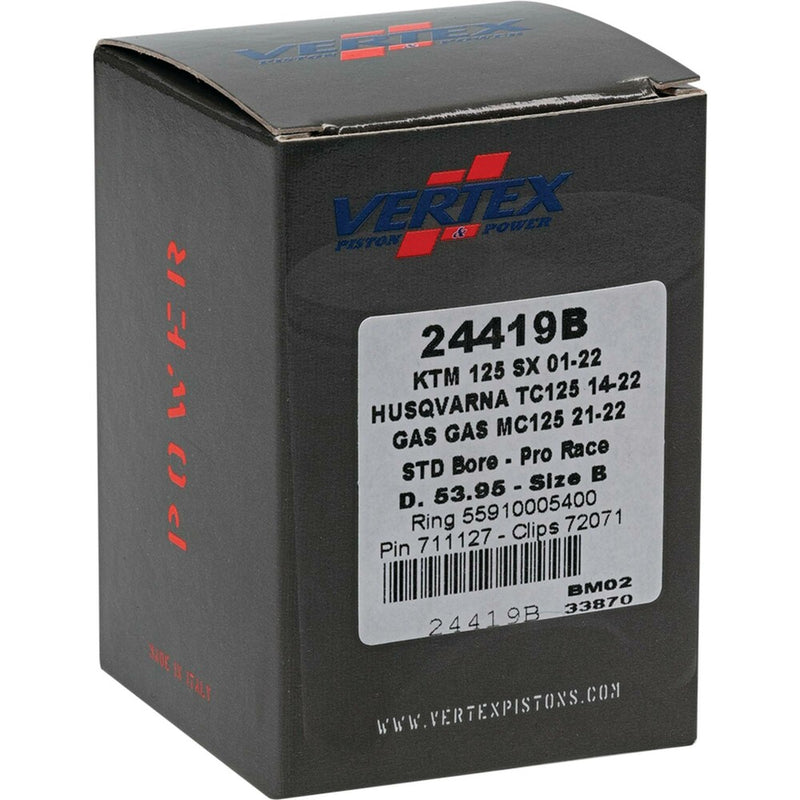Vertex Piston Kit Forged PRO Race 53.95/Standard GAS - 24419B For KTM SX 125 / XC 125 2001-2024 | Husqvarna TE 125 2014-2016