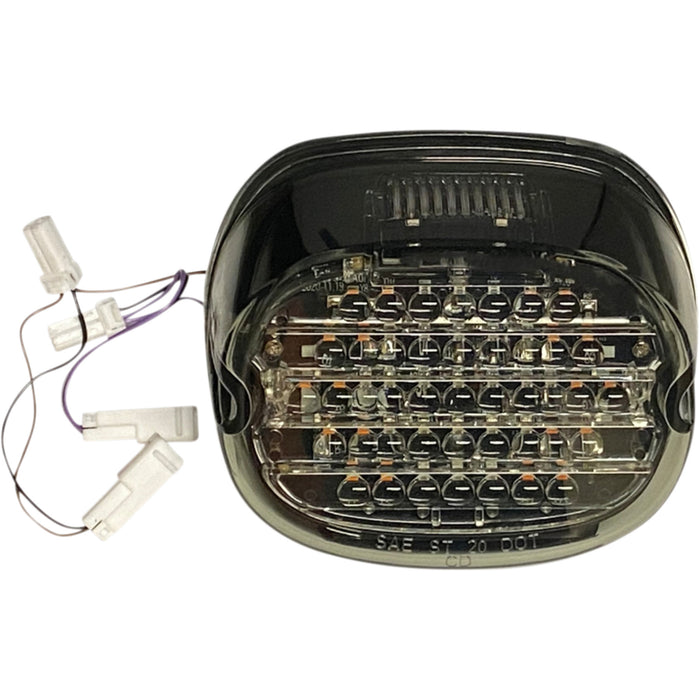 CUSTOM DYNAMICS 2010-1445 CD-INT-TL-W-S Low Profile LED Taillight with Integrated Auxiliary Turn Signals - Taillight w/ Integrated Turn Signal - Top Window - Smoked Lens