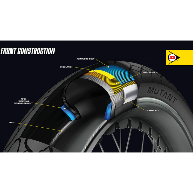 DUNLOP 0301-0915 45255200 Mutant Tire Tire - Mutant - Front - 120/70ZR17 - (58W)