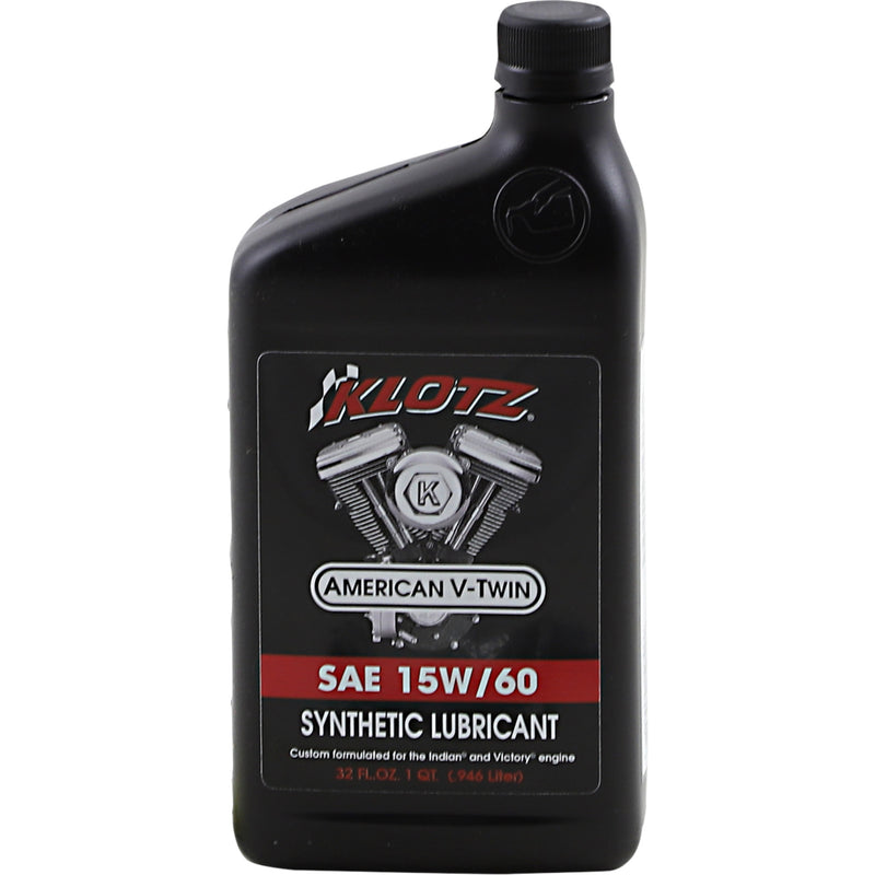 KLOTZ OIL 3601-0615 KV-1560 V-Twin Synthetic TechniPlate® 4-Stroke Engine Oil V-Twin Synthetic Oil - 15W-60 - 1 U.S. quart